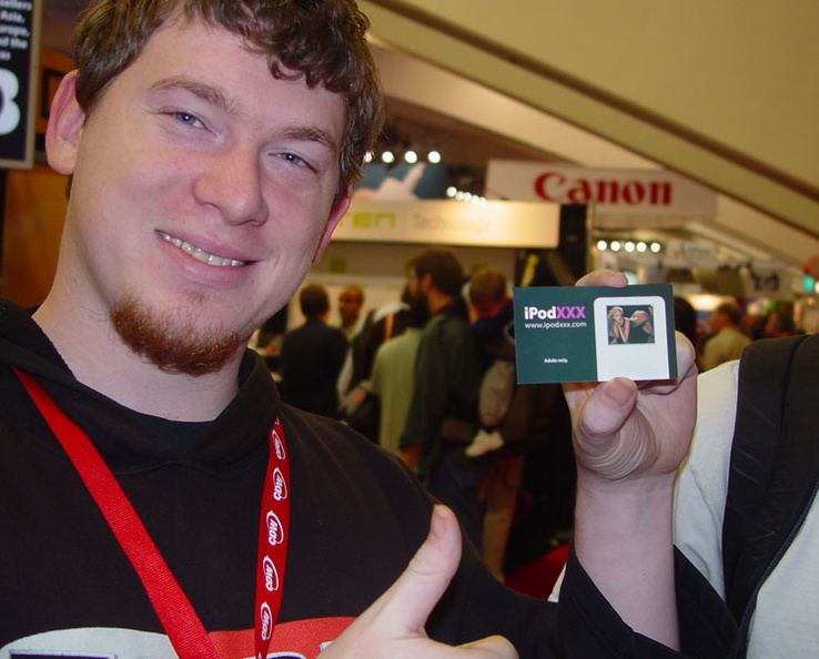 Juanvaldes gives his approval to an actual card we found on the floor of the expo. 48_G.jpg