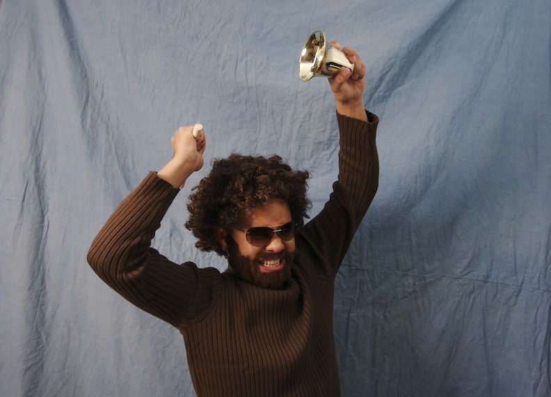 Paka got paid $20 by Blue Oyster Cult to continuously play the cowbell during the party. aaf.jpg