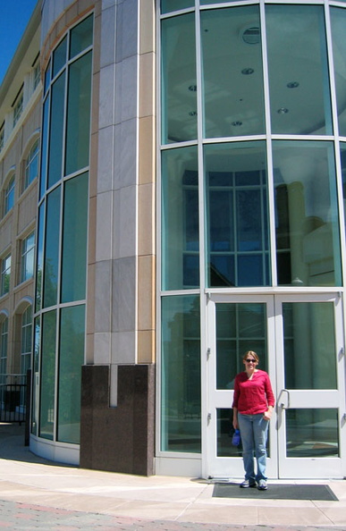 Jess standing next to the prettiest building in Hayward. By which I mean it didn't have any graffiti on it. 5_G.jpg